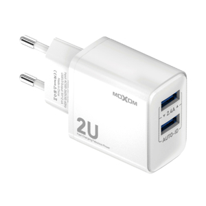 Slika od Kucni punjac Moxom MX-HC130 2.4A 2xUSB Type C beli